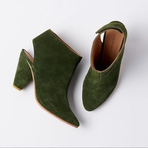 A Detacher Sinclair Green Suede Bootie